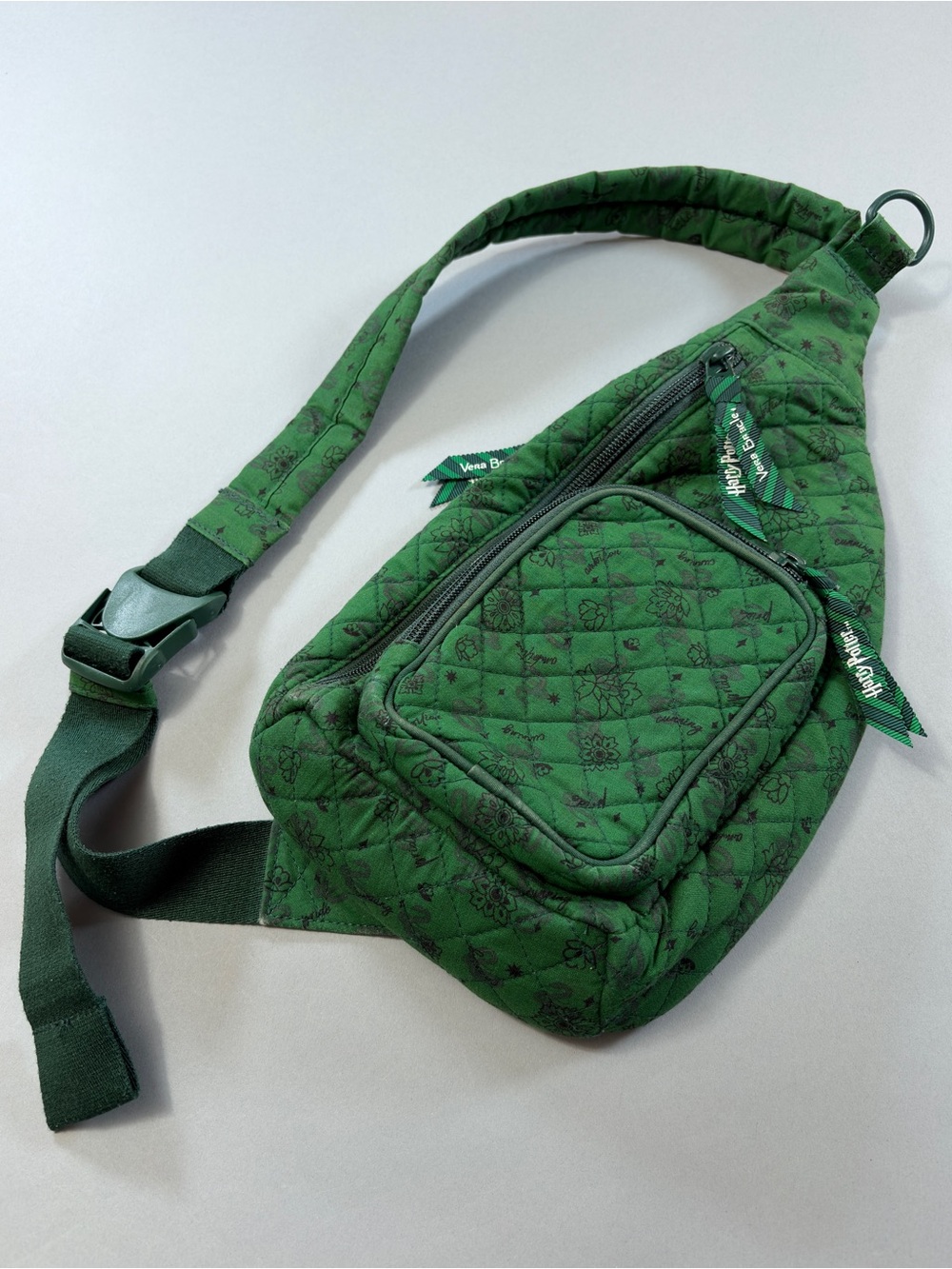 Vera Bradley Harry Potter Slytherin Sling Backpack Green Quilted Crossbody
